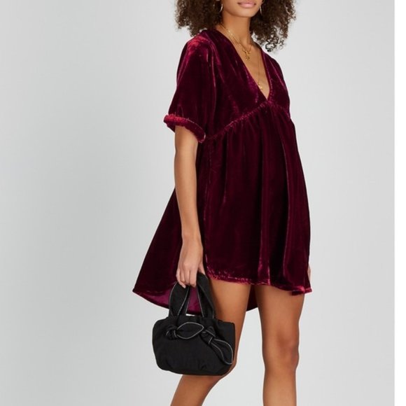 Free People Dresses & Skirts - FREE PEOPLE ivy velvet dress pomegranate mini S